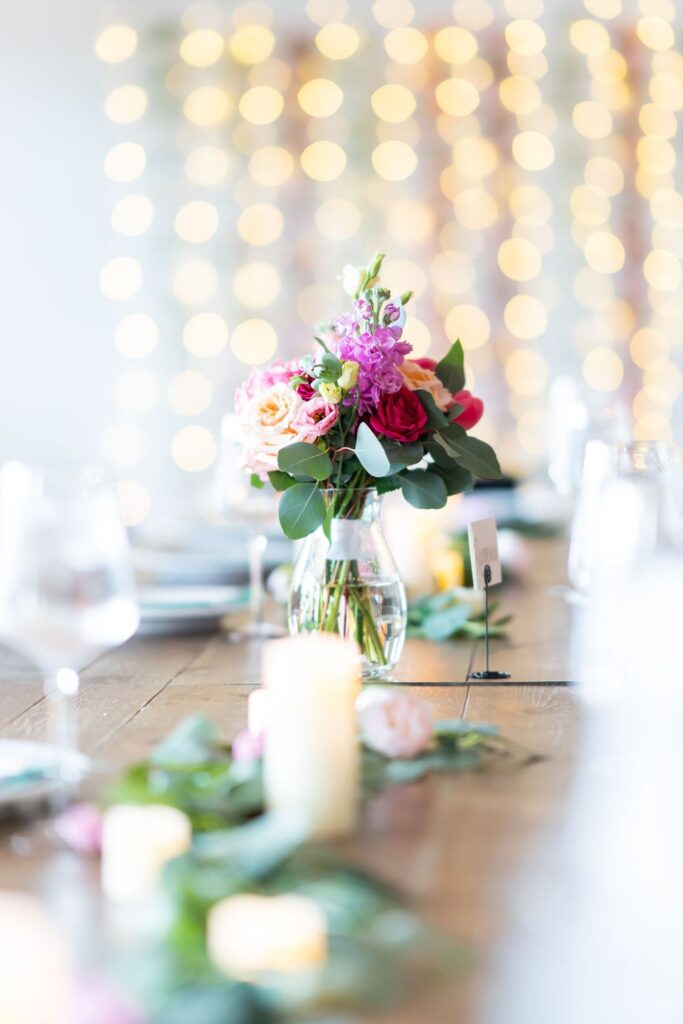 Close-up of tablescape at BASH wedding