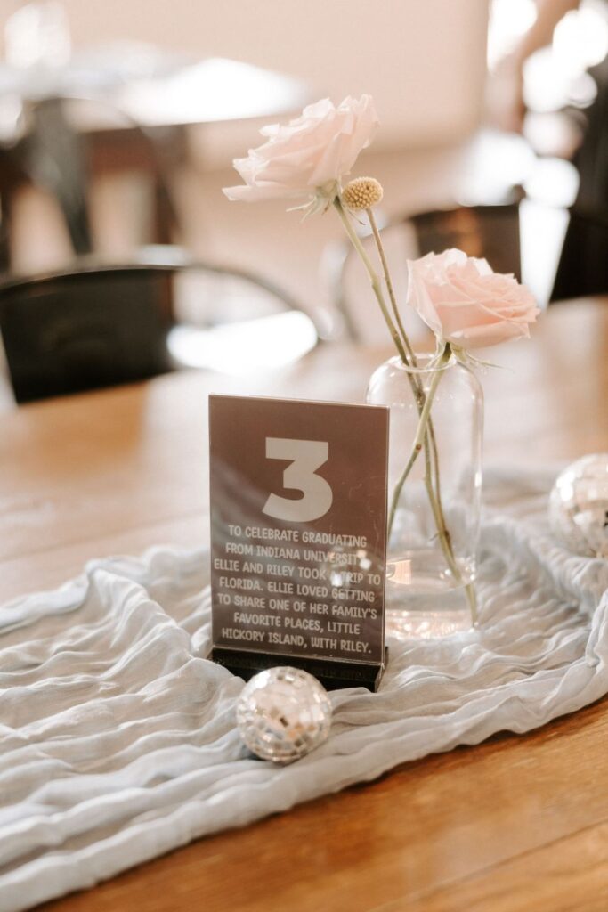 Wedding reception table details