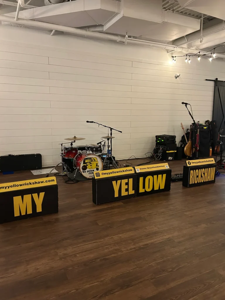 My yellow rickshaw band setup