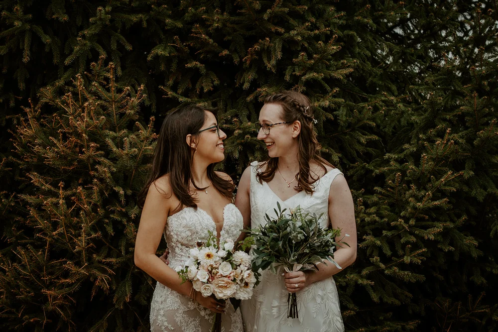 Two brides on their wedding day at BASH