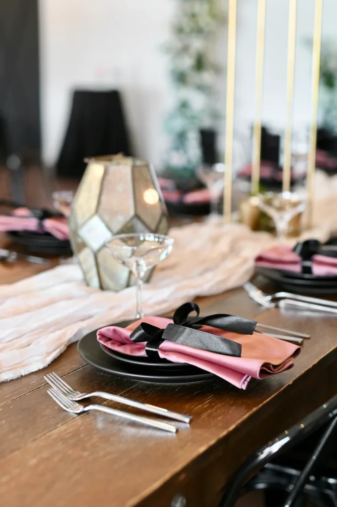 Guest tables at a wedding at BASH in Carmel, IN