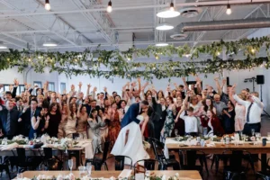 All wedding guests gathered at BASH in Carmel, IN