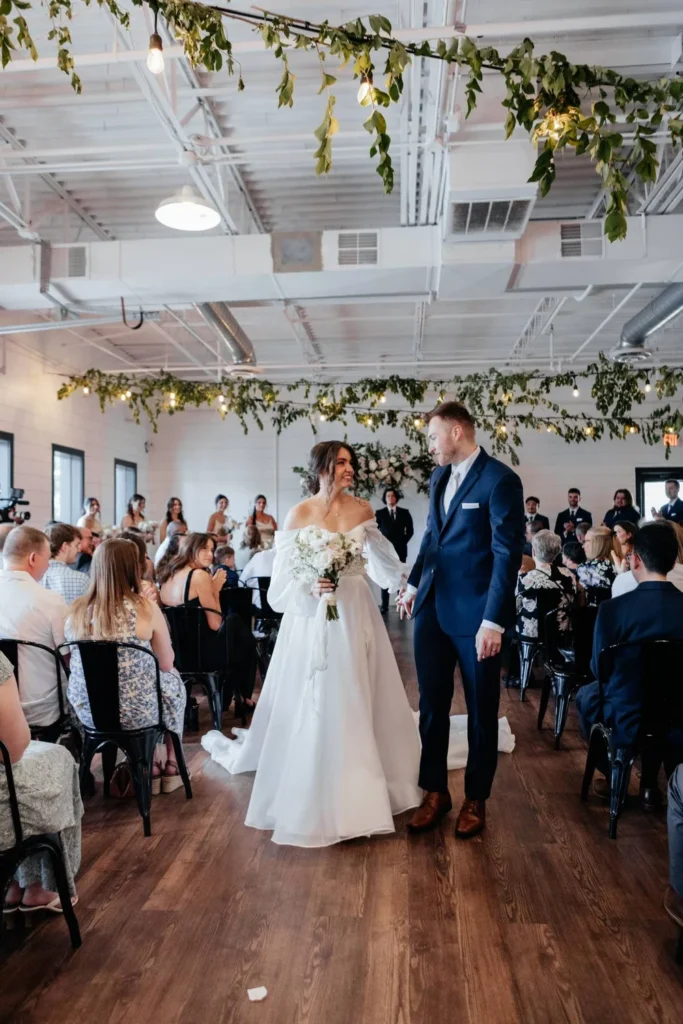 Wedding ceremony at BASH in Carmel, IN