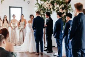Wedding ceremony at BASH in Carmel, IN