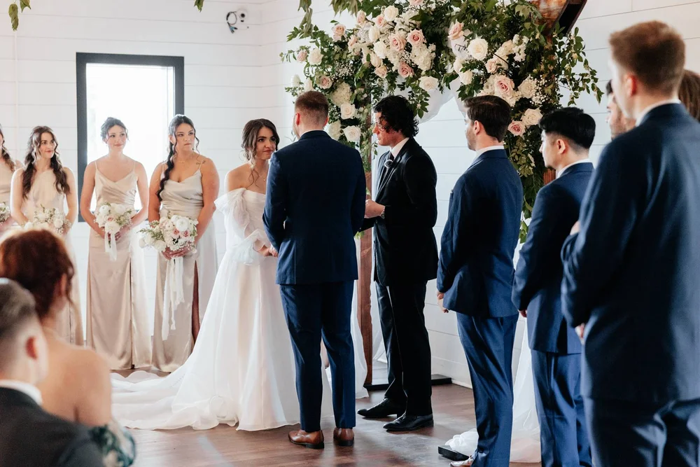 Wedding ceremony at BASH in Carmel, IN