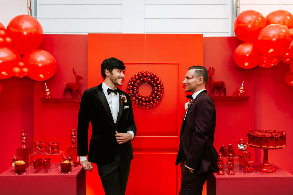 LGBTQ+ grooms at their wedding at BASH venue in Carmel IN
