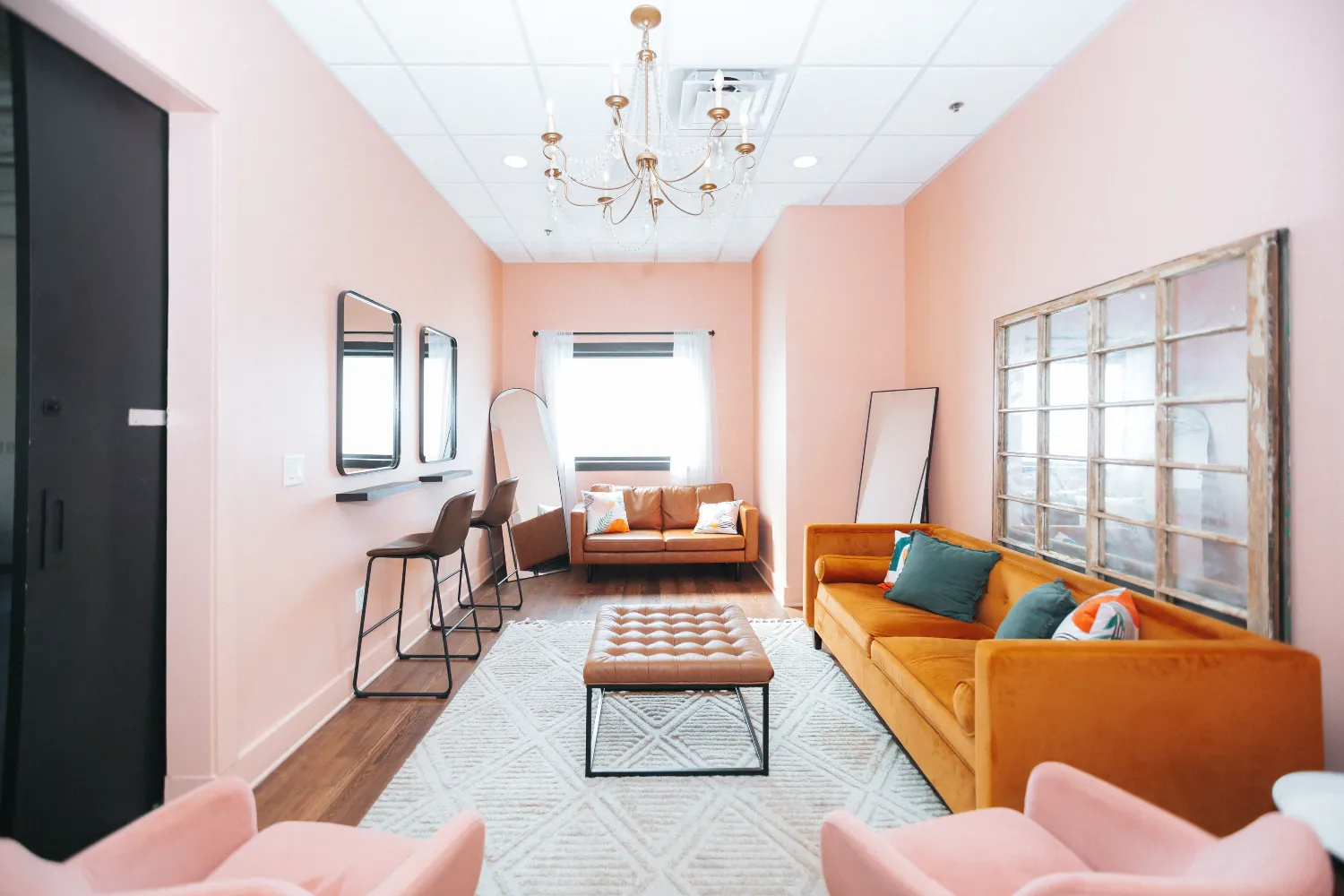 BASH venue interior with white shiplap walls and warm wood floors photographed by Photos by Heidi