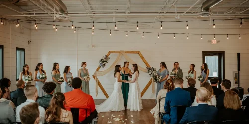 Rose and Kimberly wedding at BASH event venue in Carmel Indiana
